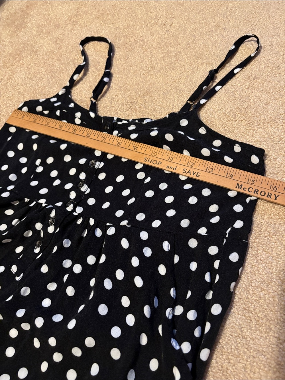 Motherhood Maternity Black and White Polka Dot Spaghetti Strap Dress - Picture 4 of 7